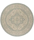 Safavieh Beach House BHS137 Cream / Aqua 6'-7" X 6'-7" Round Area Rug