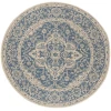 Safavieh Beach House BHS137 Blue / Creme 4' X 4' Round Area Rug