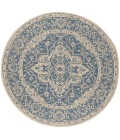 Safavieh Beach House BHS137 Blue / Creme 6'-7" X 6'-7" Round Area Rug