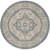 Safavieh Beach House BHS137 Cream / Blue 4' X 4' Round Area Rug