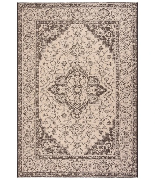 Safavieh Beach House BHS137 Creme / Brown 6'-7" X 6'-7" Square Area Rug