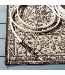 Safavieh Beach House BHS137 Creme / Brown 6'-7" X 6'-7" Square Area Rug