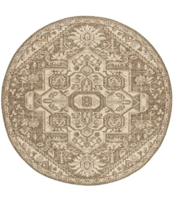 Safavieh Beach House BHS138 Cream / Beige 8' X 8' Round Area Rug