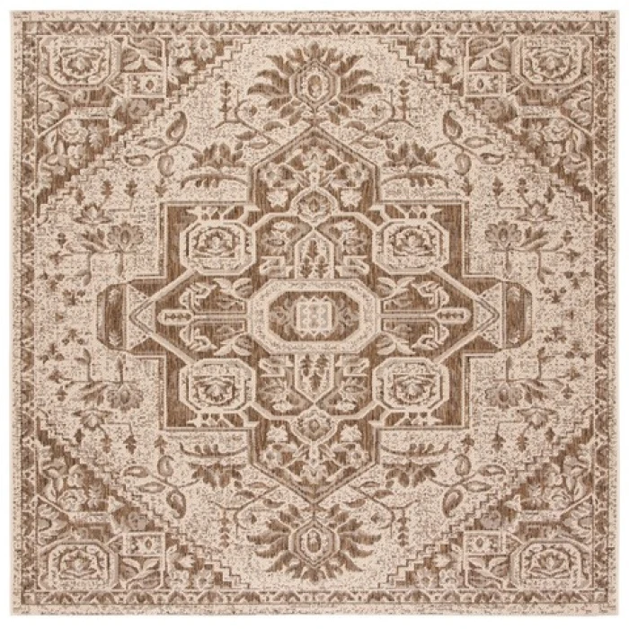 Safavieh Beach House BHS138 Beige / Cream 6'-7" X 6'-7" Square Area Rug