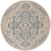 Safavieh Beach House BHS138 Blue / Creme 8' X 8' Round Area Rug