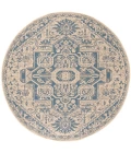 Safavieh Beach House BHS138 Blue / Creme 8' X 8' Round Area Rug