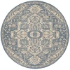 Safavieh Beach House BHS138 Cream / Blue 8' X 8' Round Area Rug