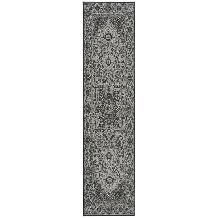 Safavieh Beach House BHS139 Light Grey / Charcoal 2'-2" X 10' Runner Area Rug