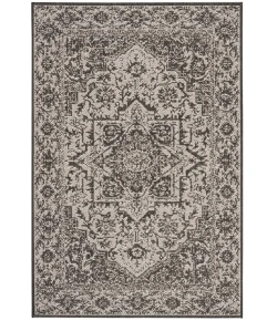 Safavieh Beach House BHS139 Light Grey / Charcoal 6'-7" X 6'-7" Square Area Rug