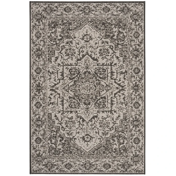 Safavieh Beach House BHS139 Light Grey / Charcoal 3' X 5' Rectangle Area Rug