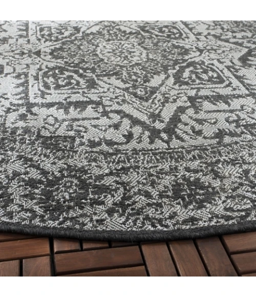 Safavieh Beach House BHS139 Light Grey / Charcoal 2'-2" X 10' Runner Area Rug