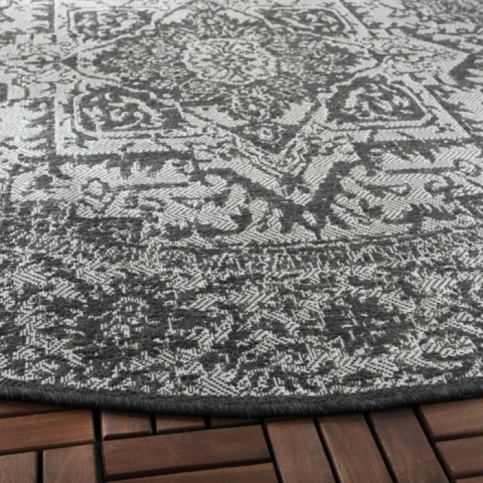 Safavieh Beach House BHS139 Light Grey / Charcoal 3' X 5' Rectangle Area Rug