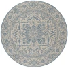 Safavieh Beach House BHS139 Cream / Blue 4' X 4' Round Area Rug