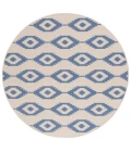 Safavieh Beach House BHS171 Blue / Creme 6'-7" X 6'-7" Round Area Rug