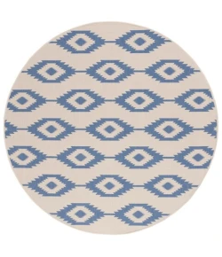 Safavieh Beach House BHS171 Blue / Creme 6'-7" X 6'-7" Round Area Rug