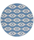 Safavieh Beach House BHS171 Cream / Blue 6'-7" X 6'-7" Round Area Rug