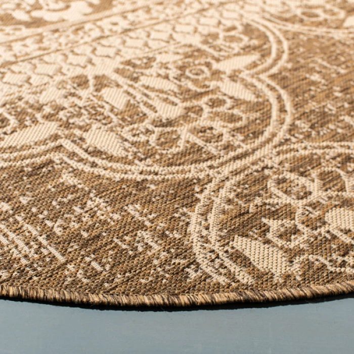 Safavieh Beach House BHS174 Cream / Beige 4' X 4' Round Area Rug