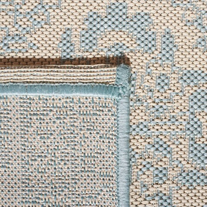 Safavieh Beach House BHS174 Aqua / Cream 4' X 6' Rectangle Area Rug