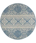 Safavieh Beach House BHS174 Cream / Blue 6'-7" X 6'-7" Round Area Rug