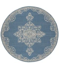Safavieh Beach House BHS180 Cream / Blue 6'-7" X 6'-7" Round Area Rug