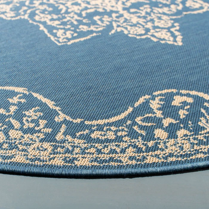 Safavieh Beach House BHS180 Cream / Blue 2'-2" X 8' Runner Area Rug