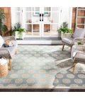 Safavieh Beach House BHS181 Aqua / Cream 6'-7" X 9'-2" Rectangle Area Rug