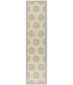 Safavieh Beach House BHS181 Cream / Aqua 2'-2" X 8' Runner Area Rug