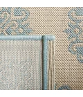 Safavieh Beach House BHS181 Cream / Aqua 8' X 8' Round Area Rug