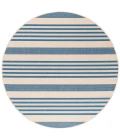 Safavieh Beach House BHS222 Beige / Blue 6'-7" X 6'-7" Round Area Rug