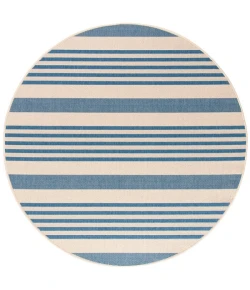 Safavieh Beach House BHS222 Beige / Blue 6'-7" X 6'-7" Round Area Rug