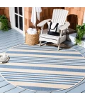 Safavieh Beach House BHS222 Beige / Blue 6'-7" X 6'-7" Round Area Rug