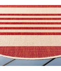 Safavieh Beach House BHS222 Beige / Red 6'-7" X 6'-7" Round Area Rug