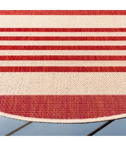 Safavieh Beach House BHS222 Beige / Red 2'-2" X 8' Runner Area Rug