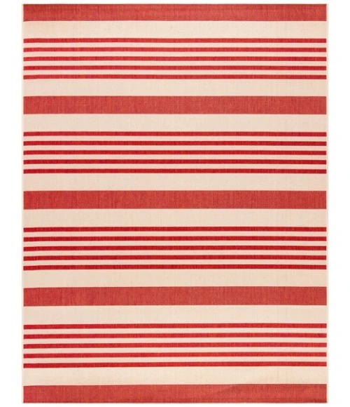 Safavieh Beach House BHS222 Beige / Red 4' X 4' Square Area Rug