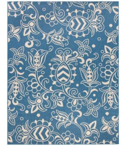 Safavieh Beach House BHS246 Blue / Beige 6'-7" X 6'-7" Square Area Rug