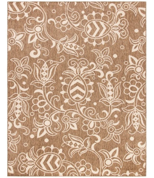 Safavieh Beach House BHS246 Brown / Beige 6'-7" X 6'-7" Round Area Rug