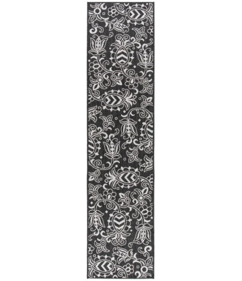 Safavieh Beach House BHS246 Black / Light Grey 2'-2" X 8' Runner Area Rug
