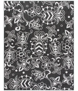 Safavieh Beach House BHS246 Black / Light Grey 6'-7" X 6'-7" Square Area Rug
