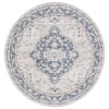 Safavieh Blair Washable BLR200 Beige / Navy 6'-7" X 6'-7" Round Area Rug