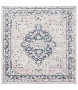 Safavieh Blair Washable BLR200 Beige / Navy 6'-7" X 6'-7" Square Area Rug