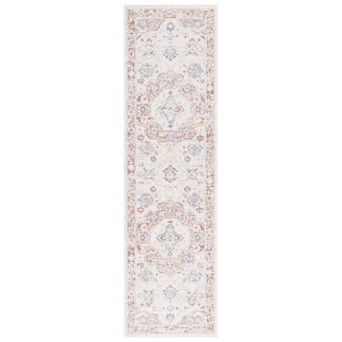 Safavieh Blair Washable BLR202 Beige / Rust 2'-2" X 8' Runner Area Rug