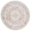 Safavieh Blair Washable BLR202 Beige / Rust 6'-7" X 6'-7" Round Area Rug