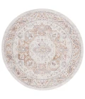 Safavieh Blair Washable BLR202 Beige / Rust 6'-7" X 6'-7" Round Area Rug