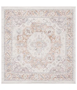 Safavieh Blair Washable BLR202 Beige / Rust 6'-7" X 6'-7" Square Area Rug