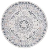 Safavieh Blair Washable BLR204 Beige / Grey Navy 6'-7" X 6'-7" Round Area Rug