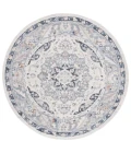 Safavieh Blair Washable BLR204 Beige / Grey Navy 6'-7" X 6'-7" Round Area Rug