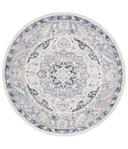 Safavieh Blair Washable BLR204 Beige / Grey Navy 6'-7" X 6'-7" Round Area Rug