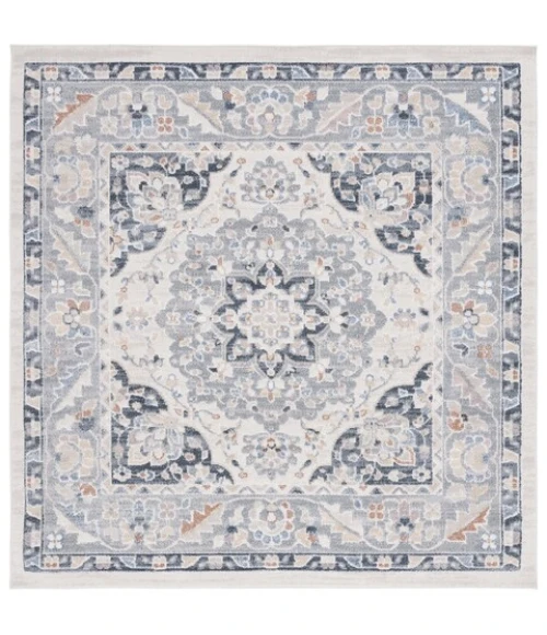 Safavieh Blair Washable BLR204 Beige / Grey Navy 6'-7" X 6'-7" Square Area Rug