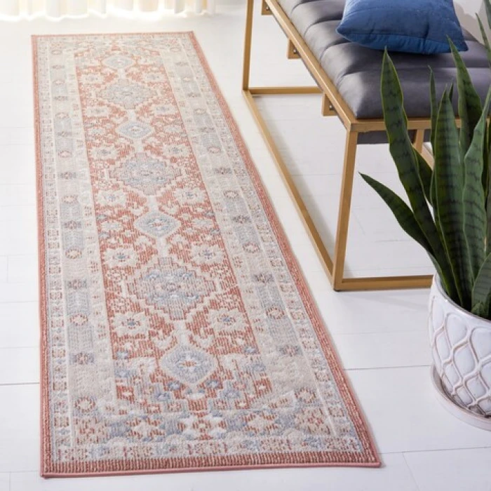 Safavieh Blair Washable BLR206 Rose / Grey 2'-2" X 8' Runner Area Rug