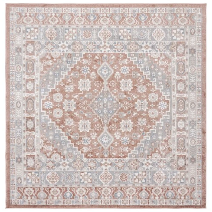 Safavieh Blair Washable BLR206 Rose / Grey 6'-7" X 6'-7" Square Area Rug